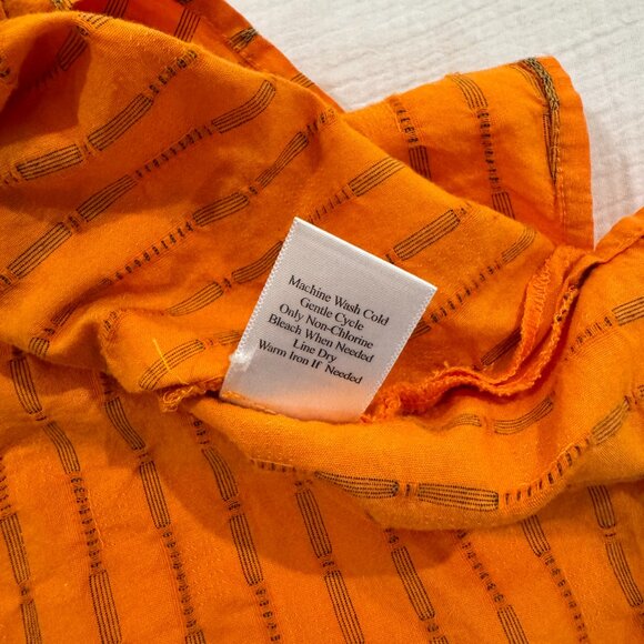 Coldwater Creek Orange Striped Sleeveless Button Down Blouse Women’s Large Boho - Picture 12 of 12
